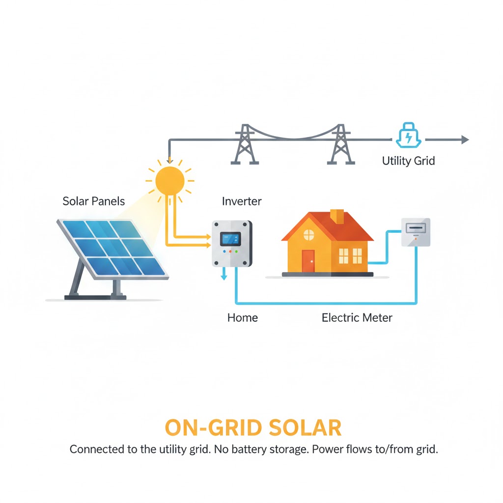 On Grid Solar System Diagram